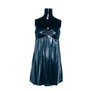 Guess Women's S Silver Metallic Strapless Dress